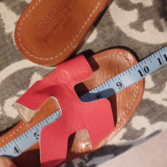 H il Sandalo rasberry pink leather slip on sandals slides 39 Italy - Picture 5 of 8